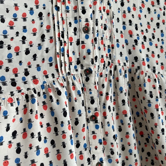 Anthro Maeve “People” Printed Pintuck Blouse - Picture 4 of 6